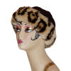 beanie hat with leopard and black polarfleece