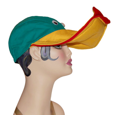Lippy Duck Style Bird Cap Novelty Animal Hat Green
