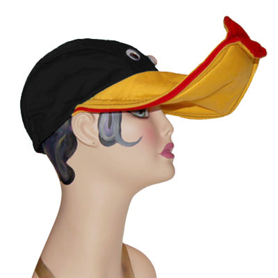 Lippy Duck Style Bird Cap Novelty Animal Hat Black