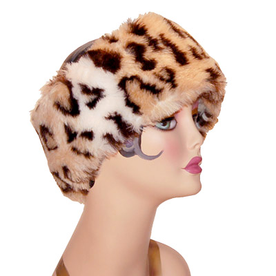 Leopard Print Faux Fur Wide Headband