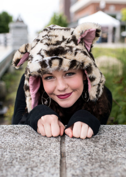 Leopard Faux Fur Cat Hood Novelty Animal Hat 2