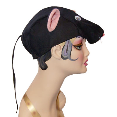 Mouse Style Cap Novelty Animal Hat Black