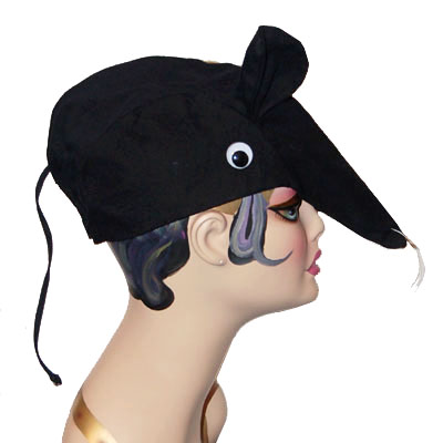 Rat Style Cap Novelty Animal Hat Black