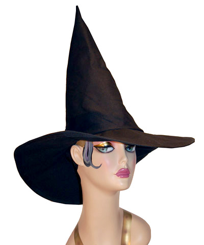 Witch Hat Black Canvas Novelty Pointed Hat