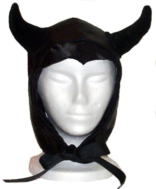 Satin Devil Hood Novelty Hat Black