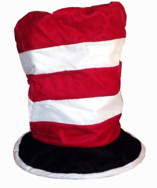Red & White Stripe Velvet Flop Top Style Novelty Hat 2