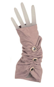 Ruched Fingerless Gloves in Candy Shop Jersey Knit in Taffy